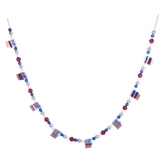 6ft. Red, White &#x26; Blue Flag &#x26; Ball Garland by Celebrate It&#x2122;